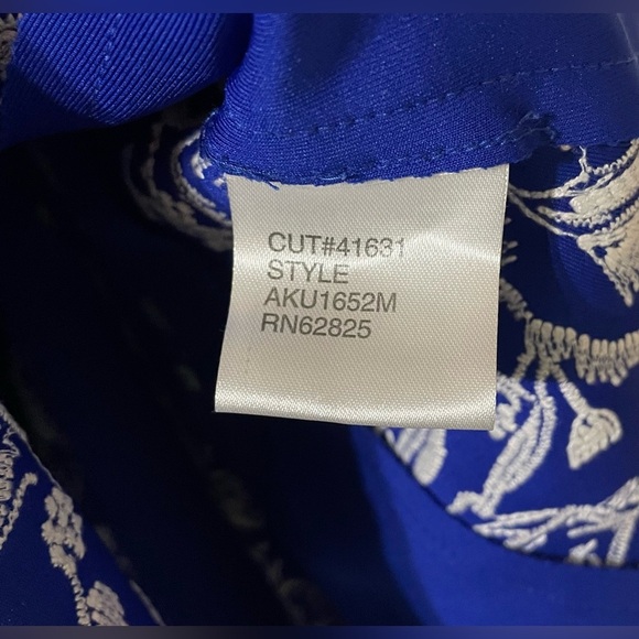 Tadashi Shoji Dress Small Womens Blue Floral Embroidered Wedding Formal Designer - Picture 4 of 10